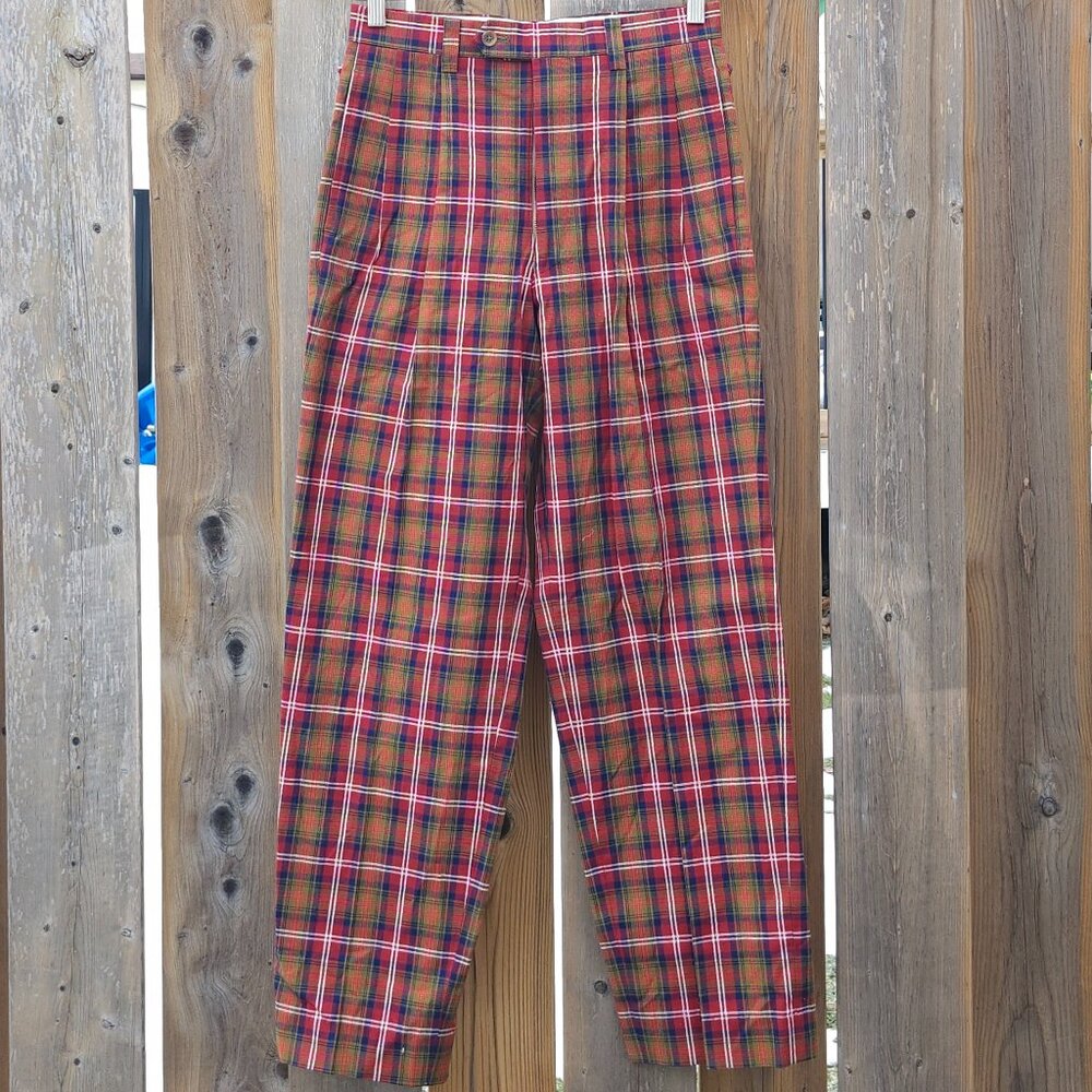 Harry Rosen Plaid Dress Pants Made in Japan 28" x 30" w-73cm
